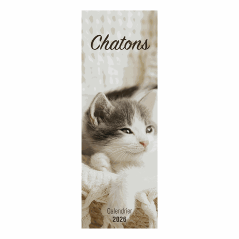 Calendrier long "Chatons" 2026