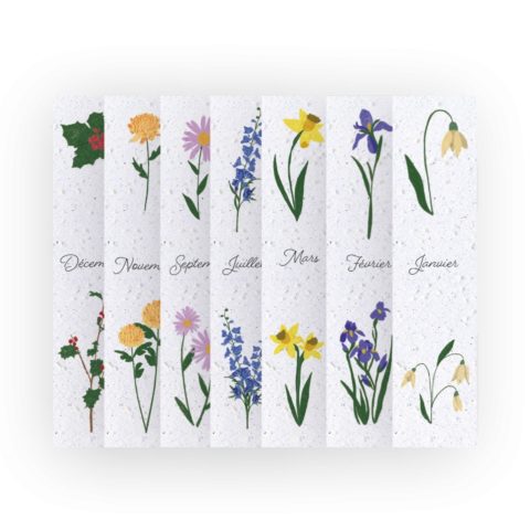 Calendrier marque-page 2026 - Fleurs de naissance