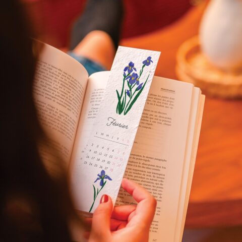 Calendrier marque page avec pochette "Fleurs de naissance" 2027