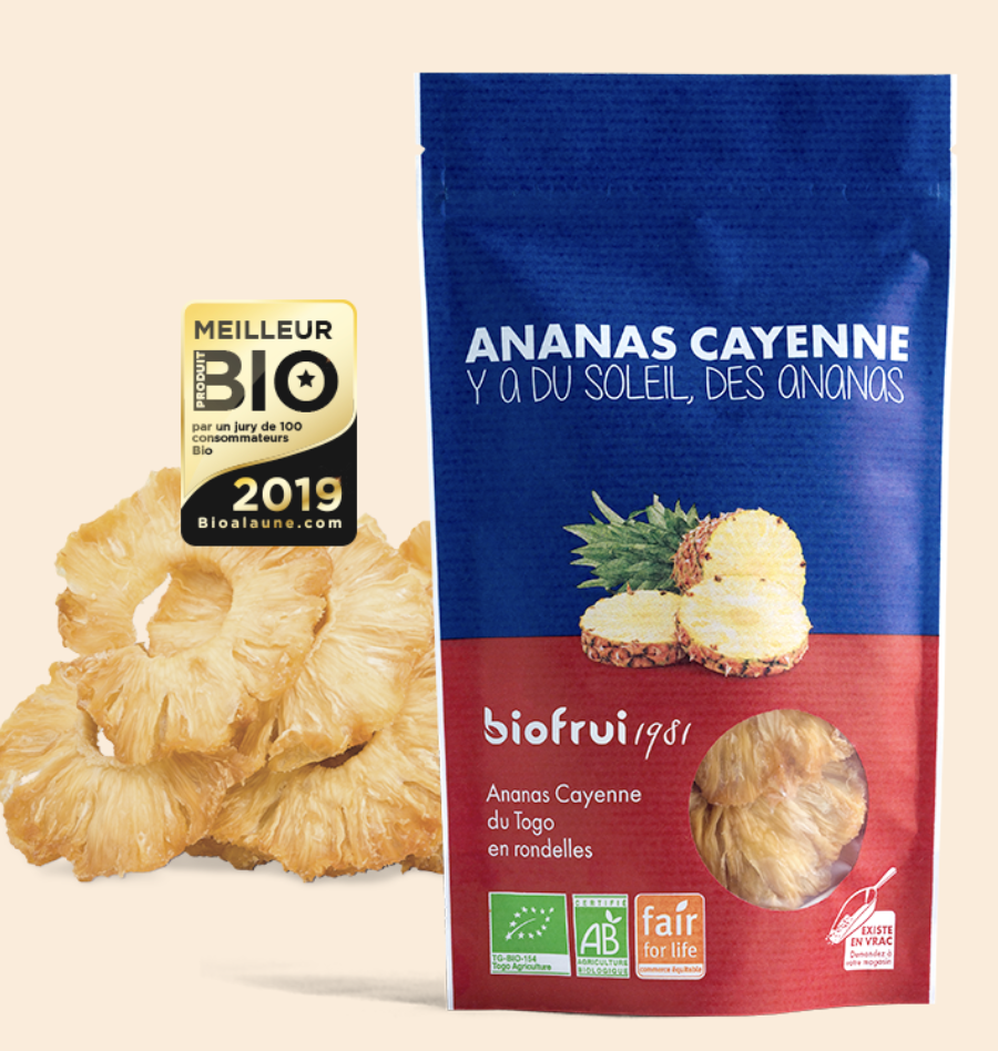 Ananas Cayenne du Togo en rondelles bio et équitable – 100 g